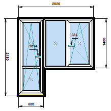 Балконный блок 2020×2180